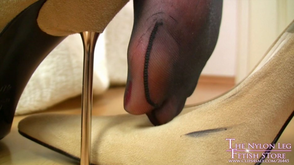 The Nylon Leg Fetish Store - Pure Dangling With Cream Stilettos The Nylon Leg Fetish Store - Pure Dangling With Cream Stilettos